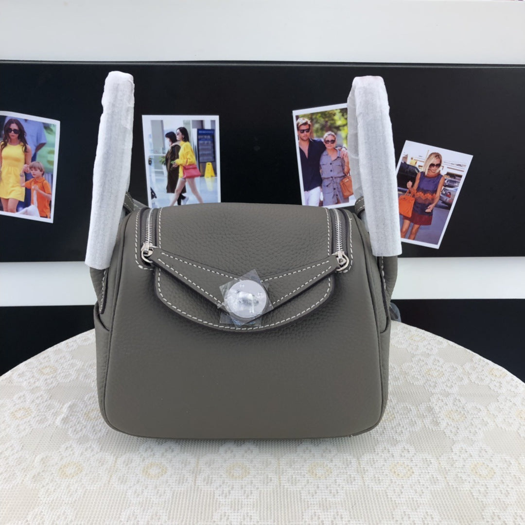 Women's Doctor Genuine Leather Mini Pillow Portable Bucket Bags