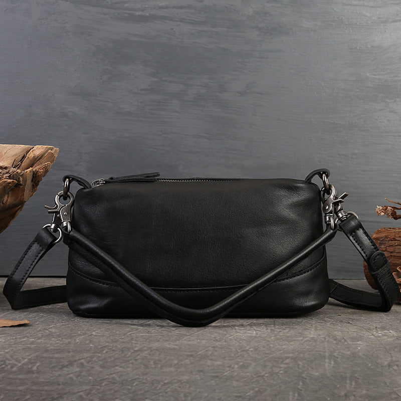 Women's Leather Vintage Soft Pillow Large Capacity Shoulder Bags