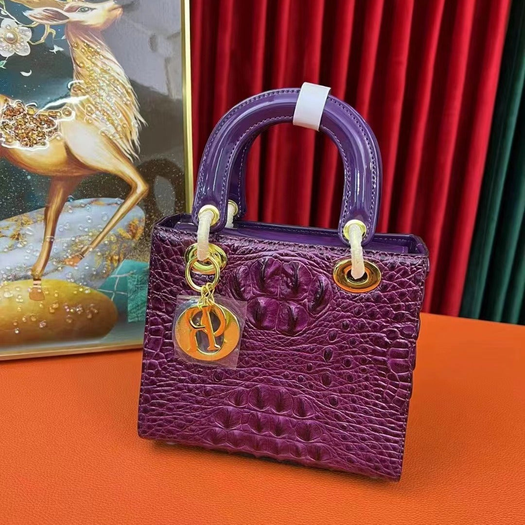 Women's Pattern Genuine Leather Glossy Diana Bride Handbags