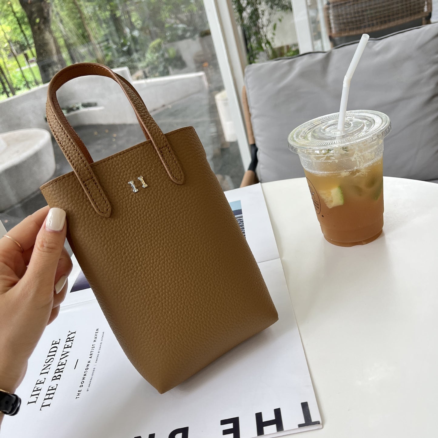 Women's Leather Portable High-grade Sense Exquisite Phone Bags