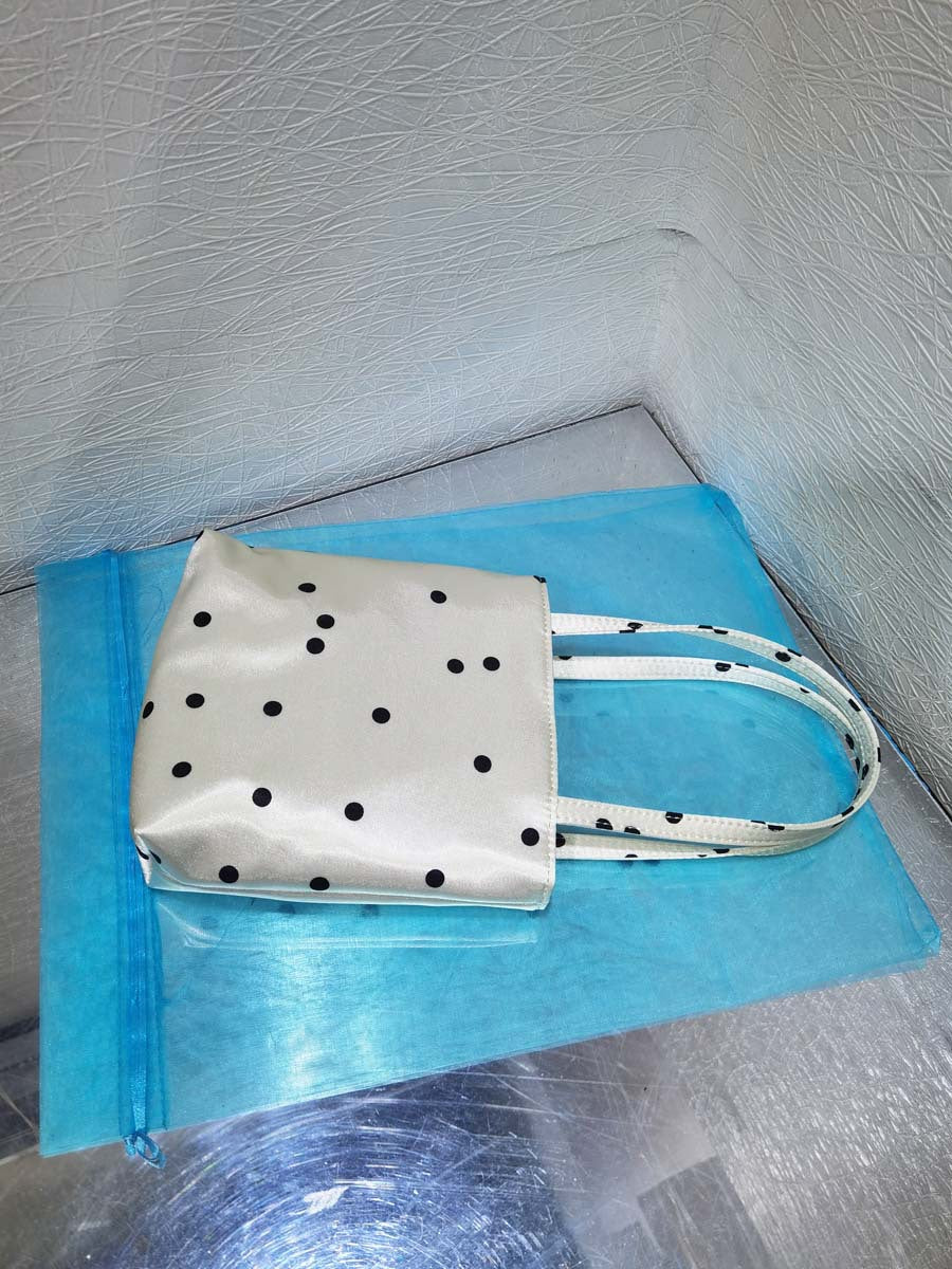 Women's Niche Retro High-grade Satin Polka Dot Tote Bags