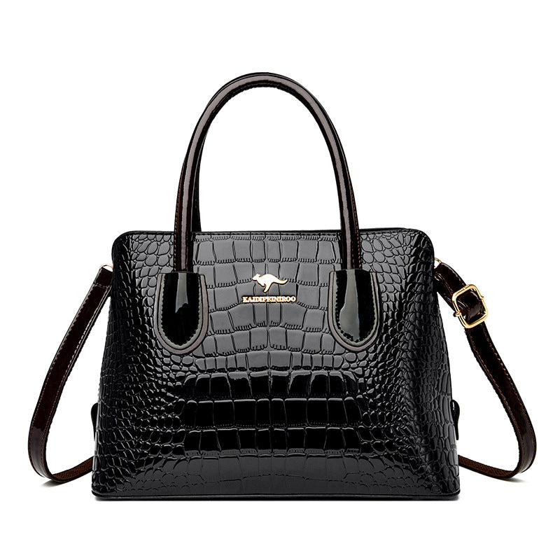 Women's Patent Leather Glossy Alligator Print Handbags