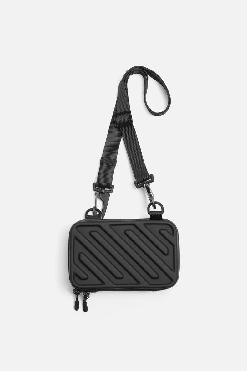 Men's Graceful Black Hard Box Fashion Men's Messenger Bags