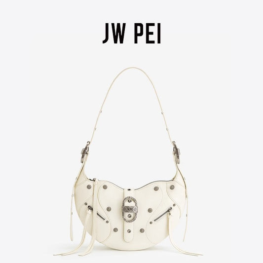 Wax Leather Croissant Large Capacity Motorcycle Underarm Armpit Bags