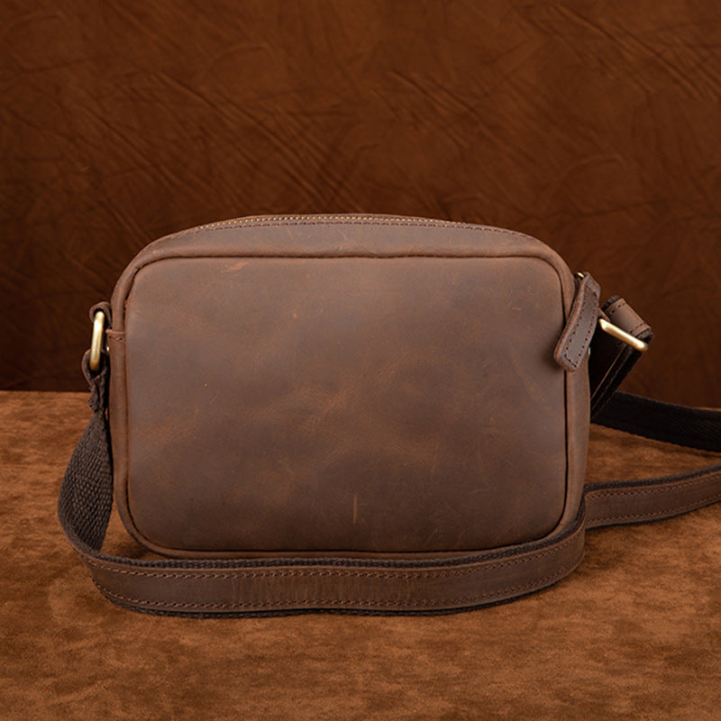 Men's Compact First Layer Cowhide Crazy Horse Men's Messenger Bags