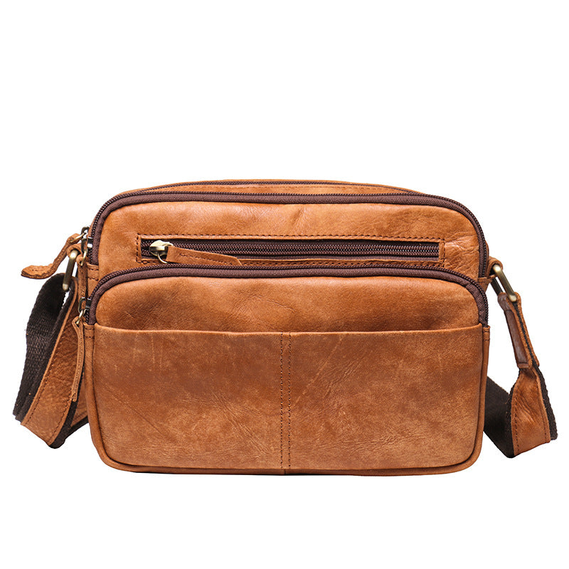 Men's Vintage Leather Matte Cowhide Large Capacity Men's Shoulder Bags