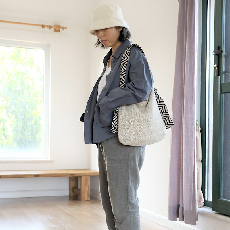Women's Korean Style Summer Artistic Linen Niche Shoulder Bags