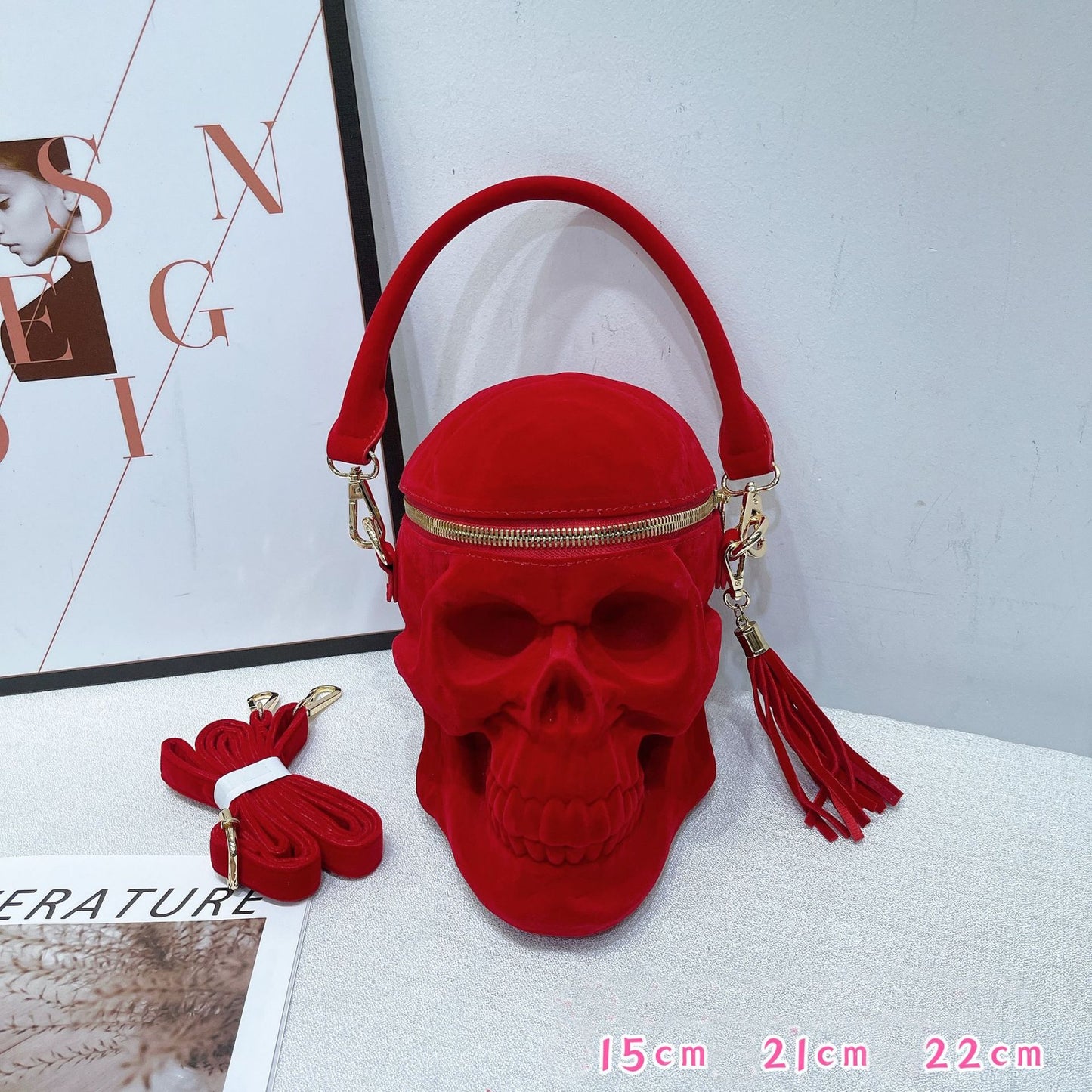 Women's Goth Skull Funny Halloween Style Tassel Shoulder Bags