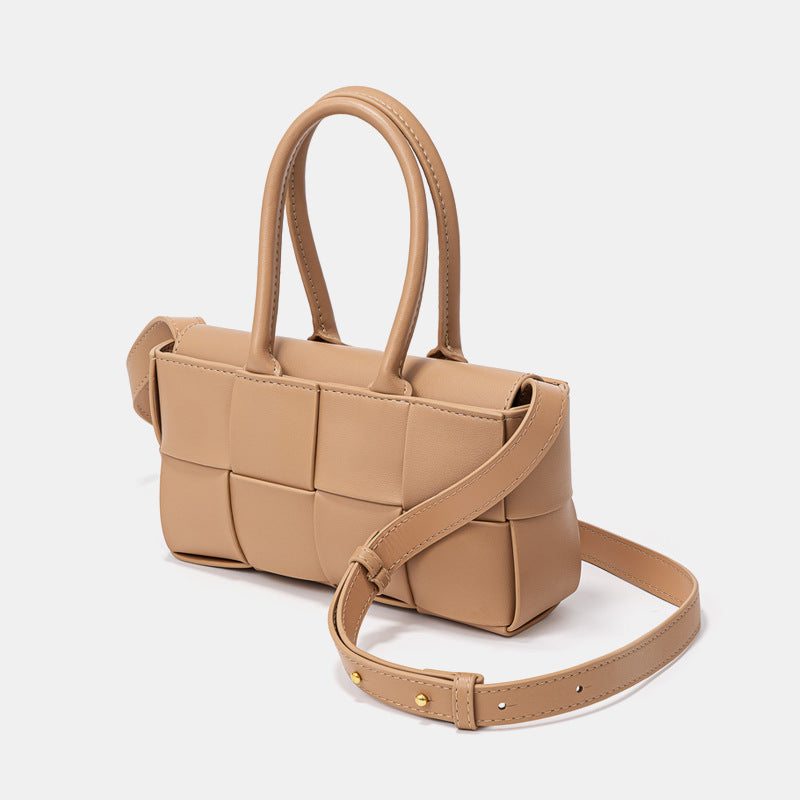 Women's Korean Genuine Leather Woven Design Fashion Bags