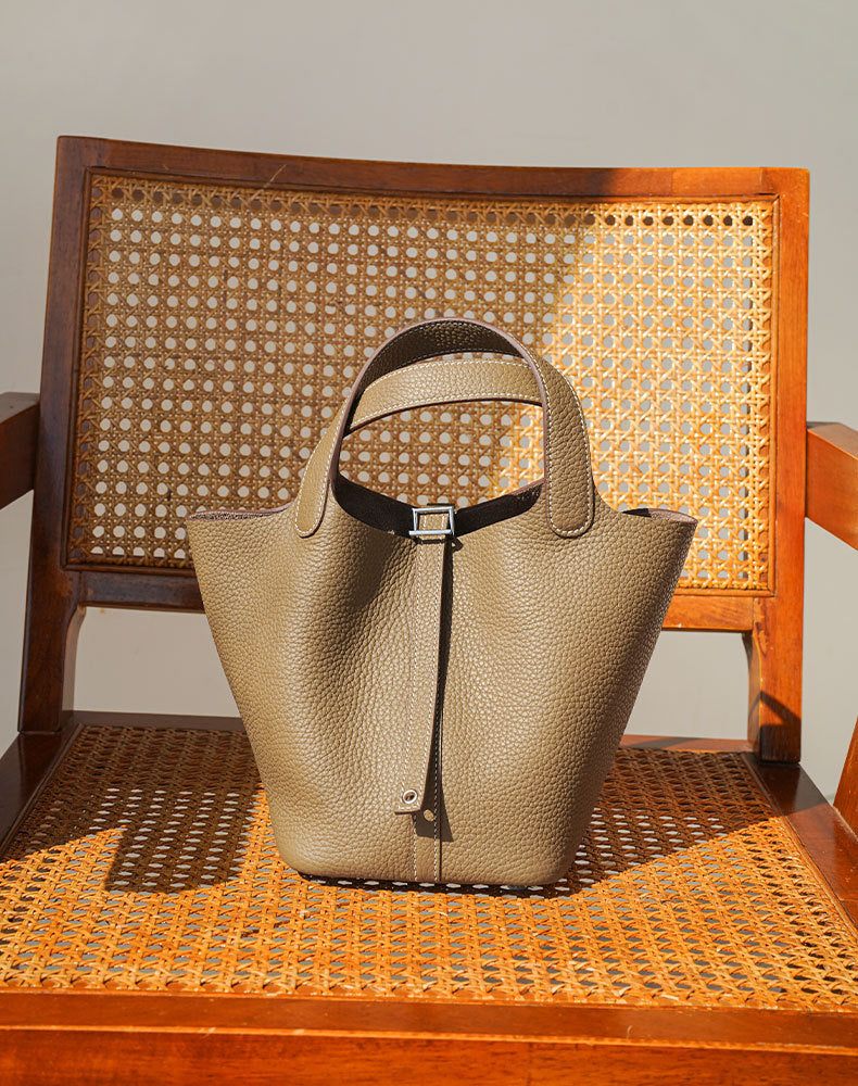 Layer Cowhide Soft Genuine Leather Vegetable Basket Crossbody Bags