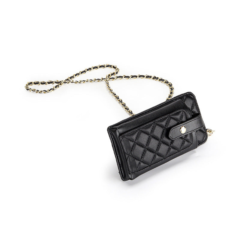 Women's Classic Style Rhombus Vertical Mobile Chain Phone Bags