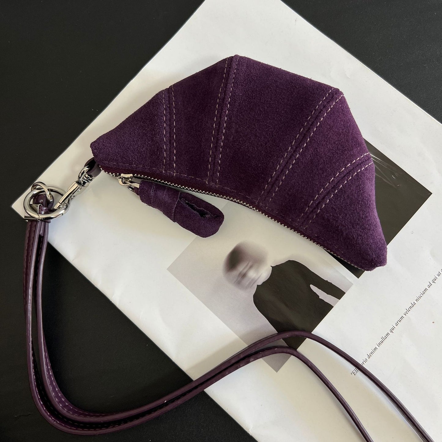 Women's Leather Halter Croissant Style Matte Mini Phone Bags