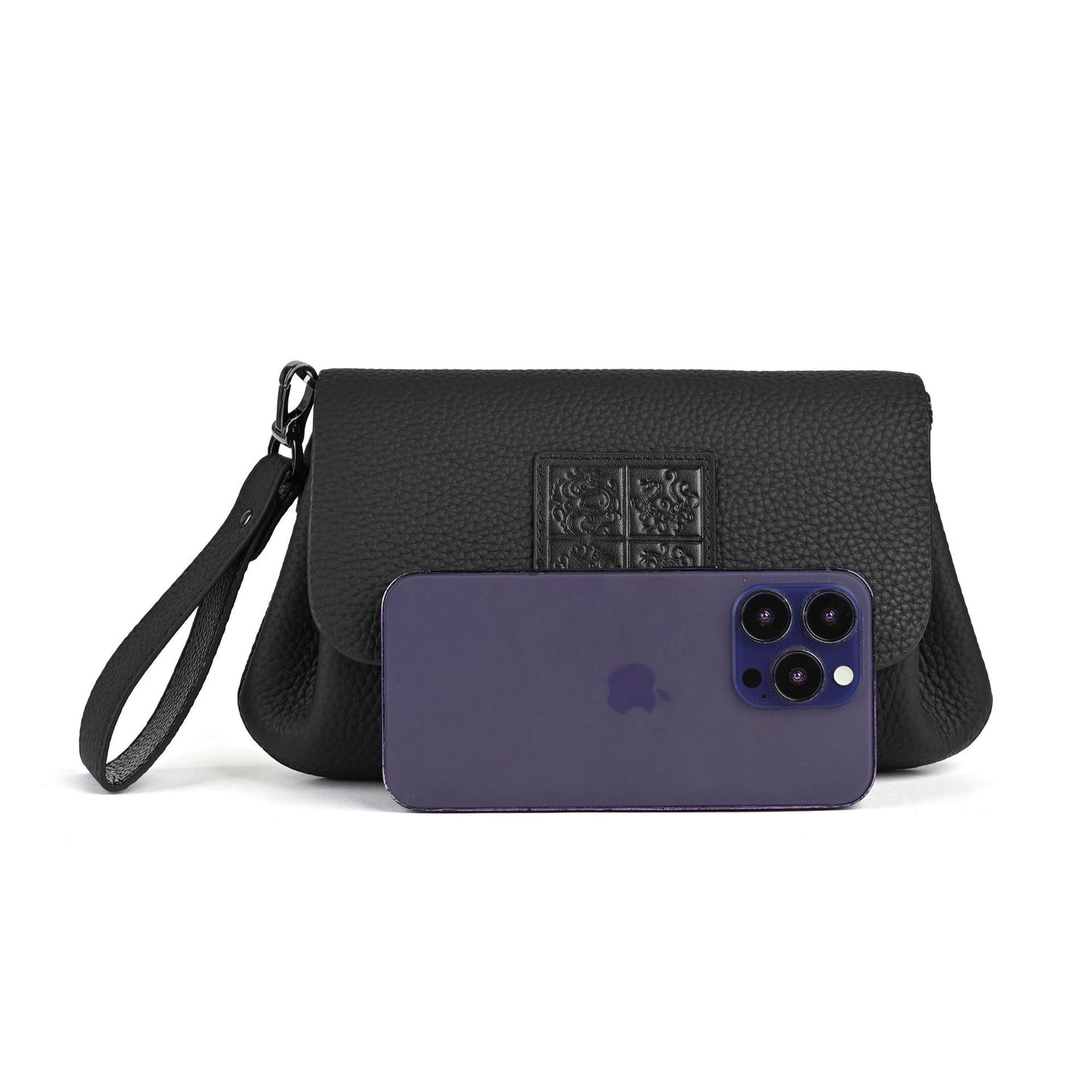 Women's & Men's & Zipper First Layer Cowhide Clutch Men's Handbags