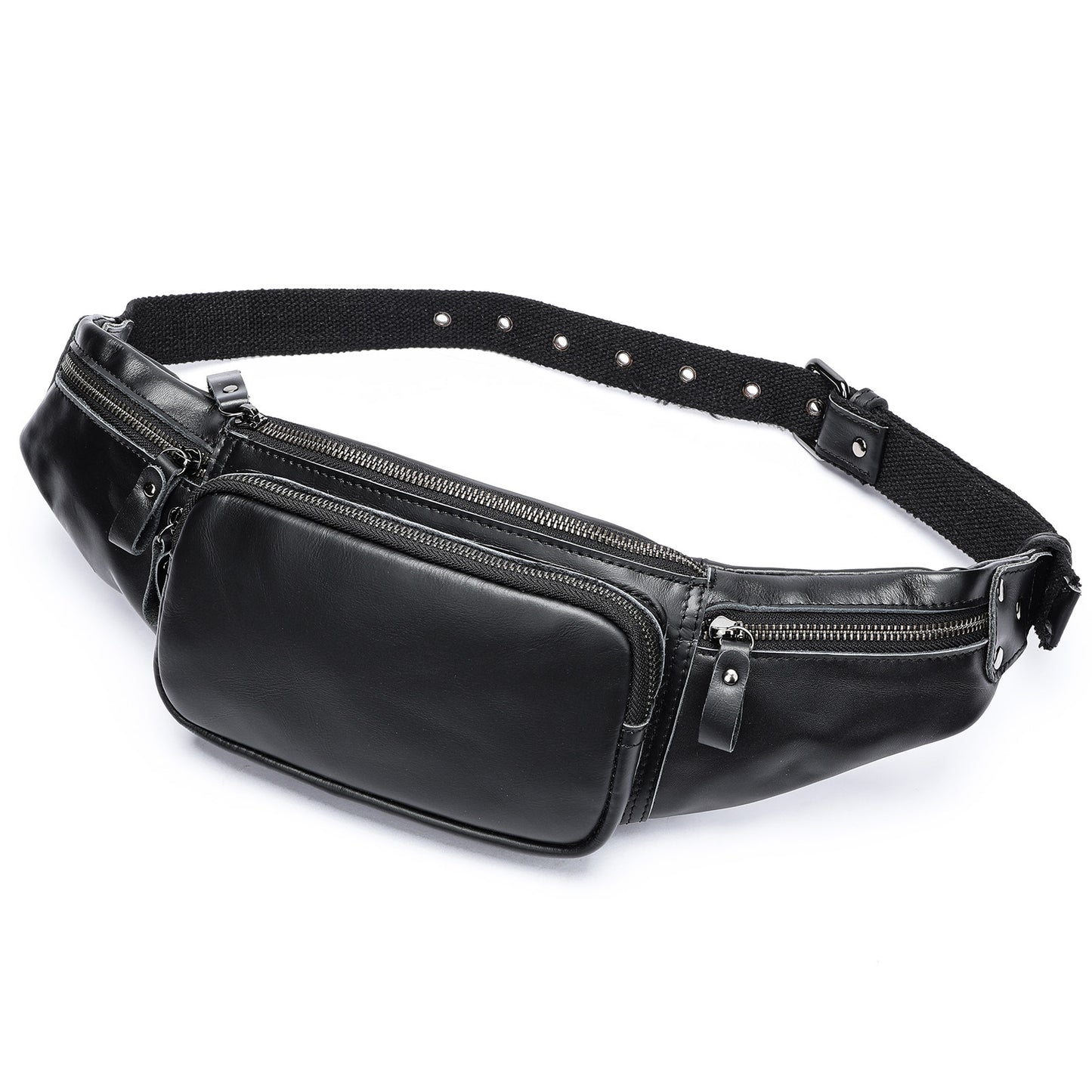 Men's Cowhide Vintage Multifunctional Oil Wax Genuine Men's Chest Bags