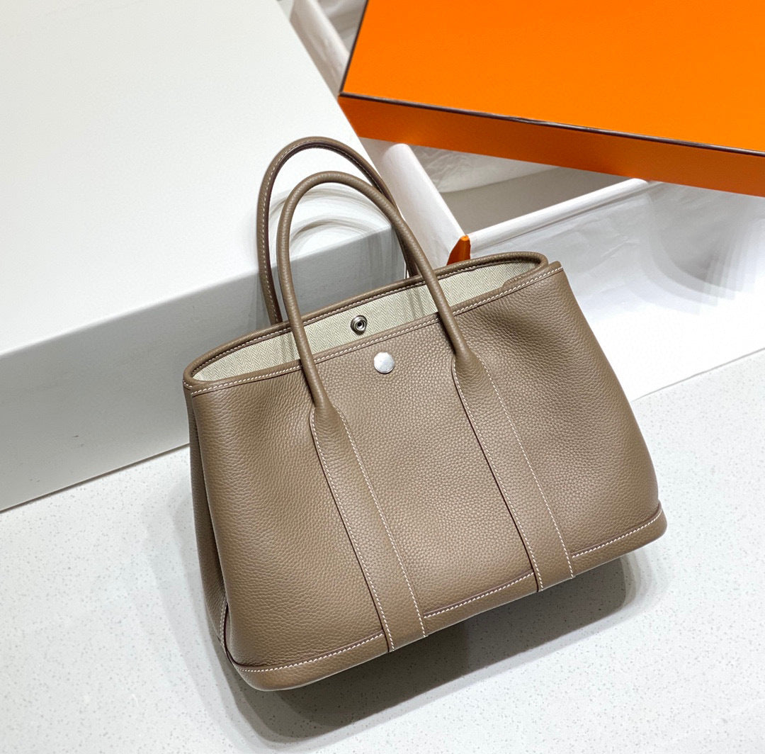 Women's Cowhide Line Commuter Large Capacity Shopping Bags