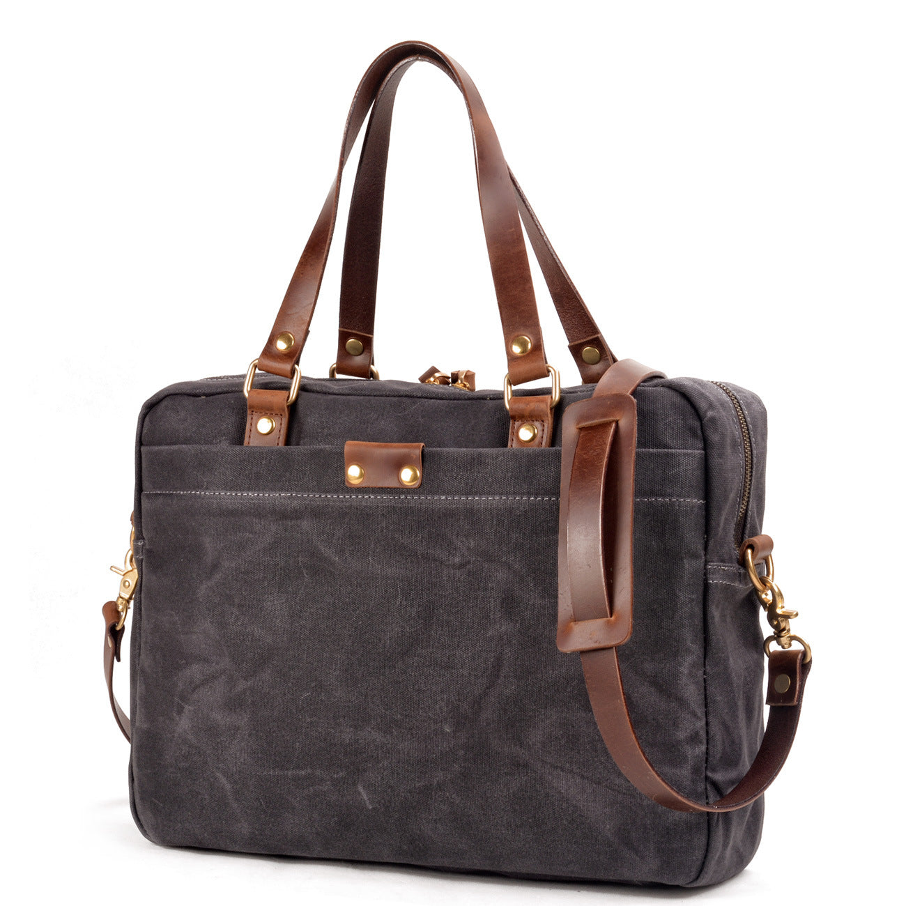 Men's Wax Canvas Leather Business Computer File Men's Briefcases