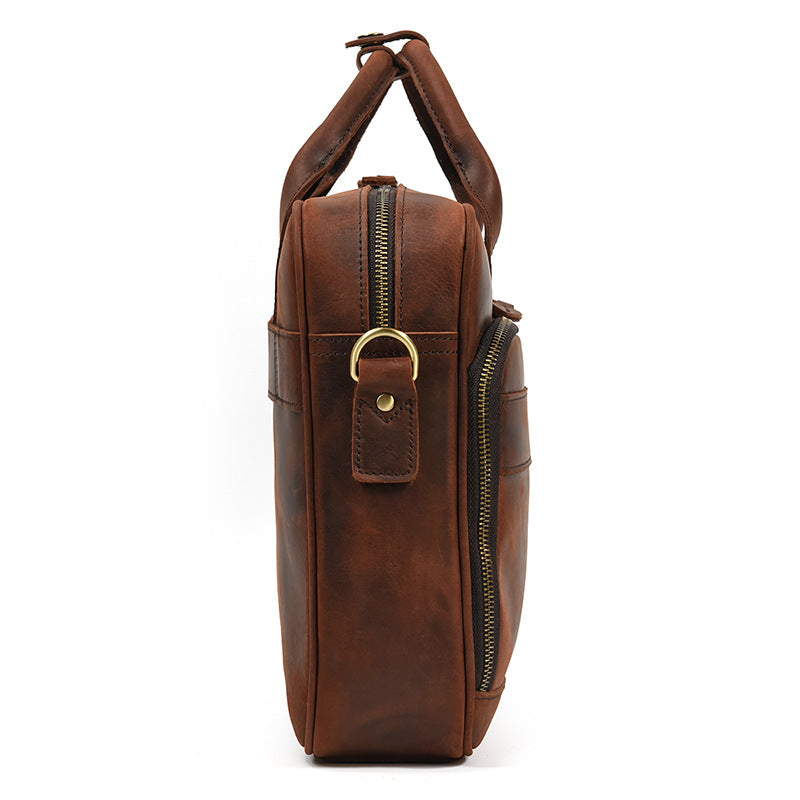 Men's Crazy Horse Commuter First Layer Cowhide Men's Briefcases