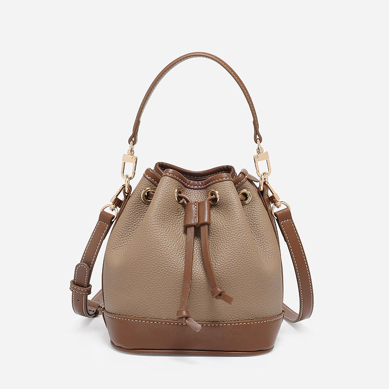 Women's Cowhide High-grade Light Luxury Portable Genuine Bucket Bags