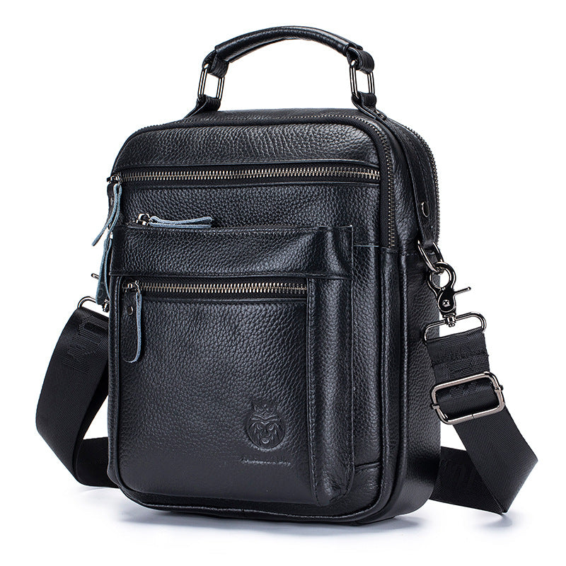 Men's First Layer Cowhide Leather Vintage Large Bags
