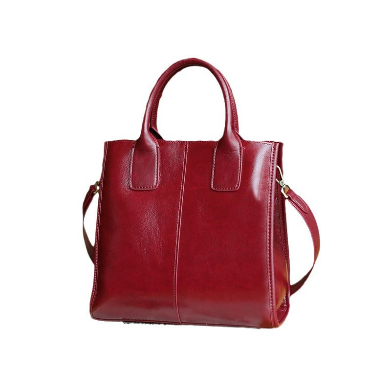 Cowhide Large Original Texture Genuine Retro Tote Bags