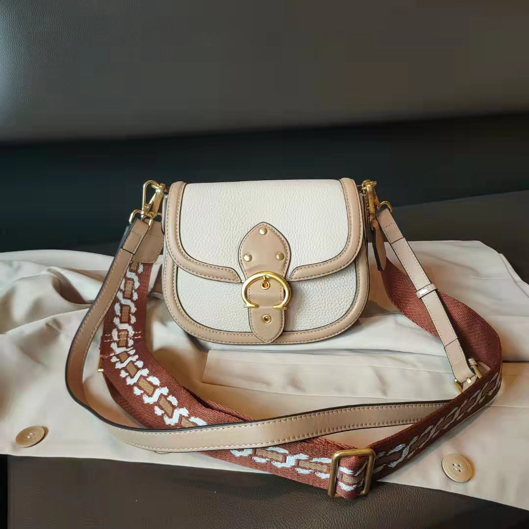 Women's Saddle Korean Color Contrast Patchwork Personality Crossbody Bags