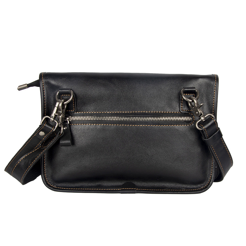 Men's Street Fashion First Layer Cowhide Vegetable Men's Shoulder Bags