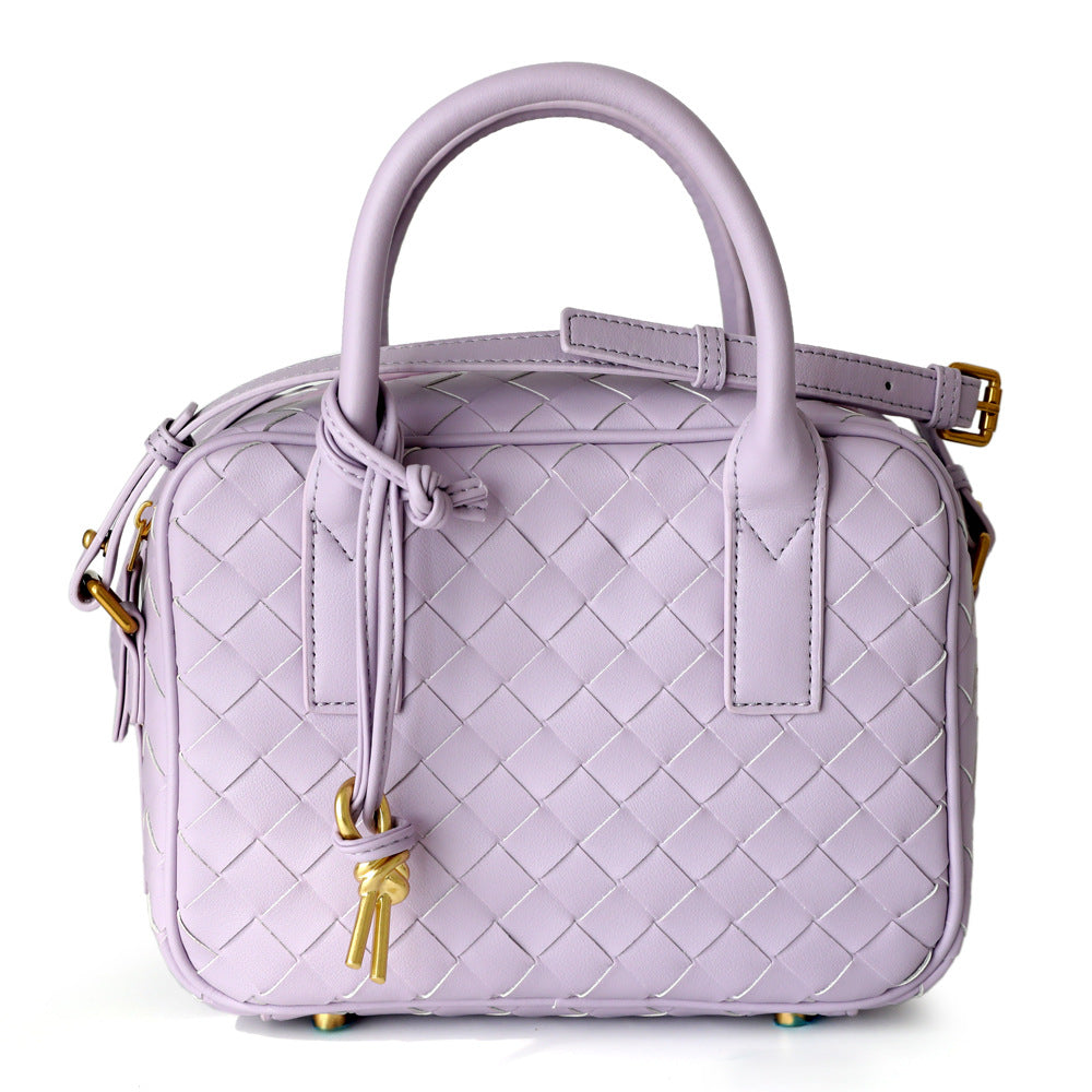 Women's Box Handmade Genuine Leather Hand-woven Commuter Small Square Bags