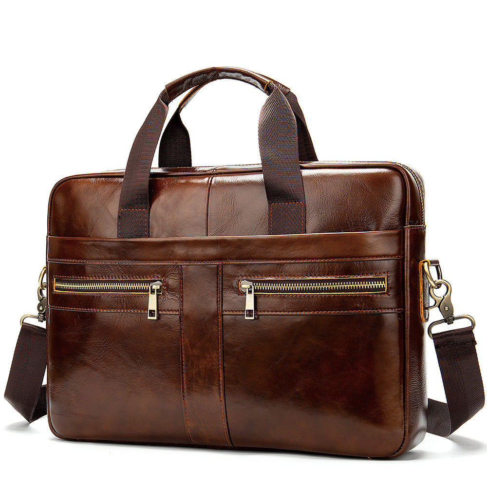 Men's Leather Business First Layer Cowhide Large Men's Briefcases