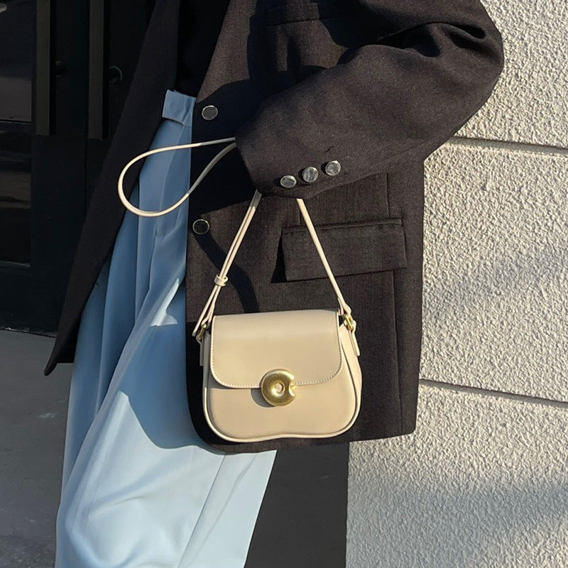 Women's High-grade Leather Underarm Design Cowhide Small Square Bags