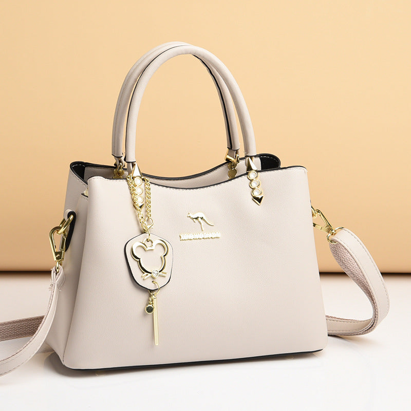 Women's Korean Fashion Soft Leather Large Capacity Handbags