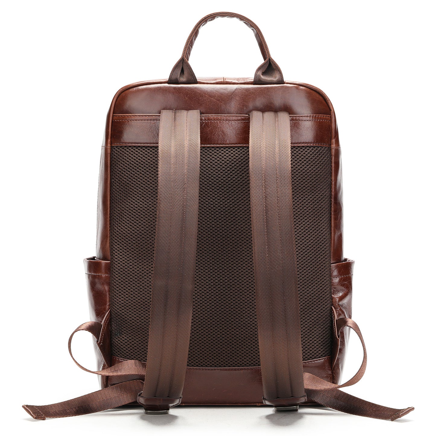 Men's Leather First Layer Cowhide Oil Wax Backpacks