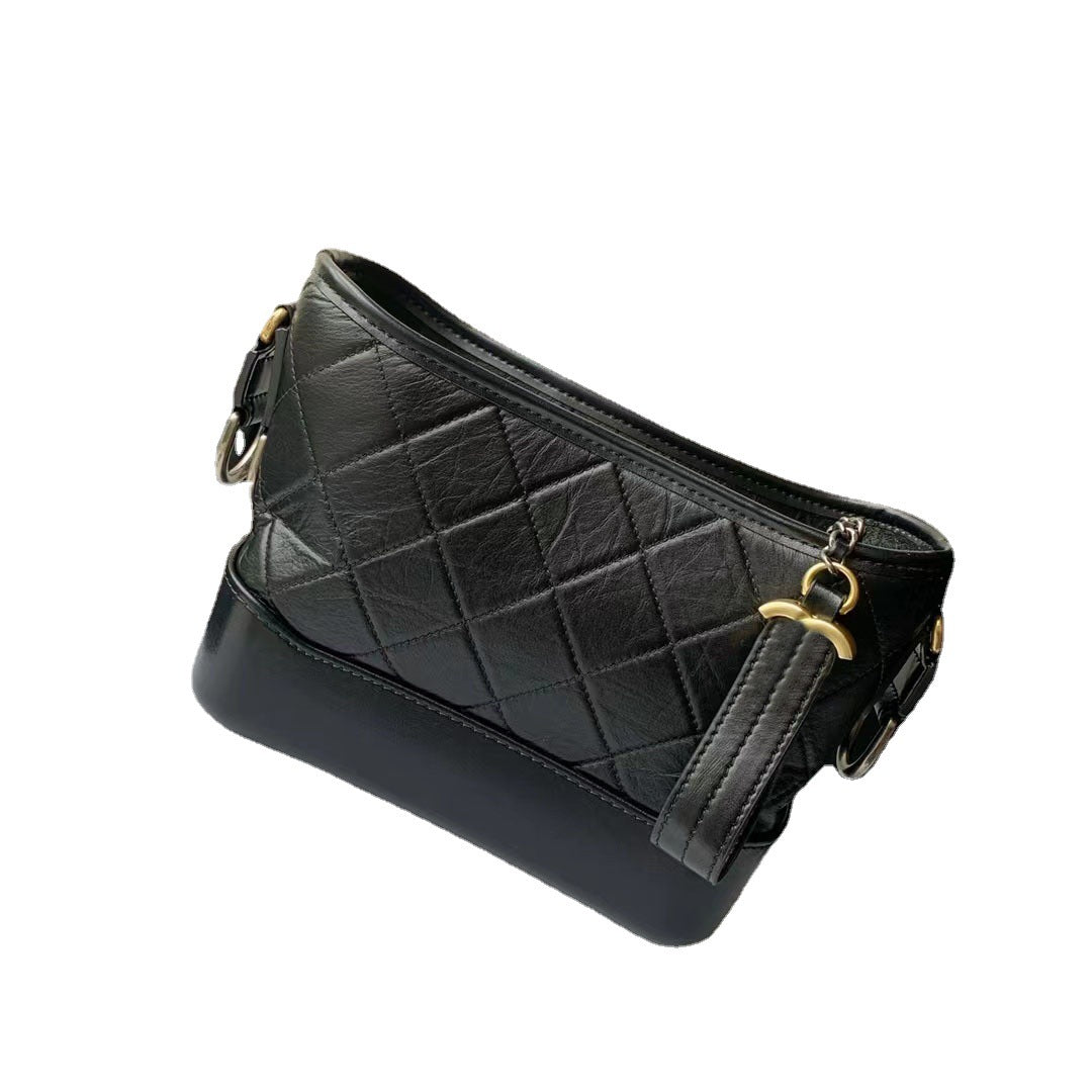 Women's Ceiling Genuine Leather Hobo Classic Style Small Square Bags