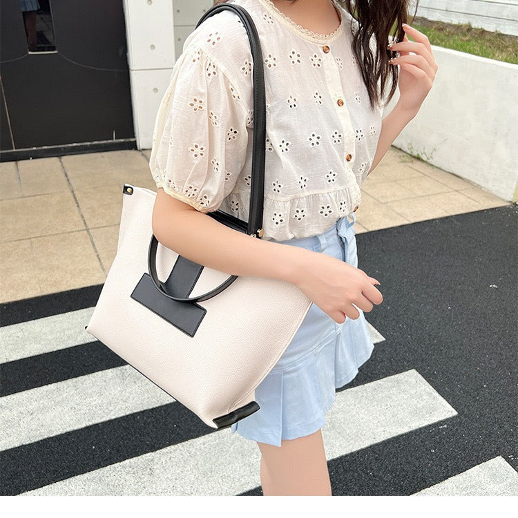 Large Capacity Totes Cowhide Vegetable Basket Shoulder Bags