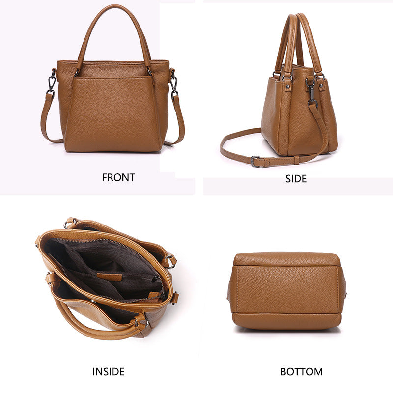 Retro First Layer Cowhide Classic Style Handbags