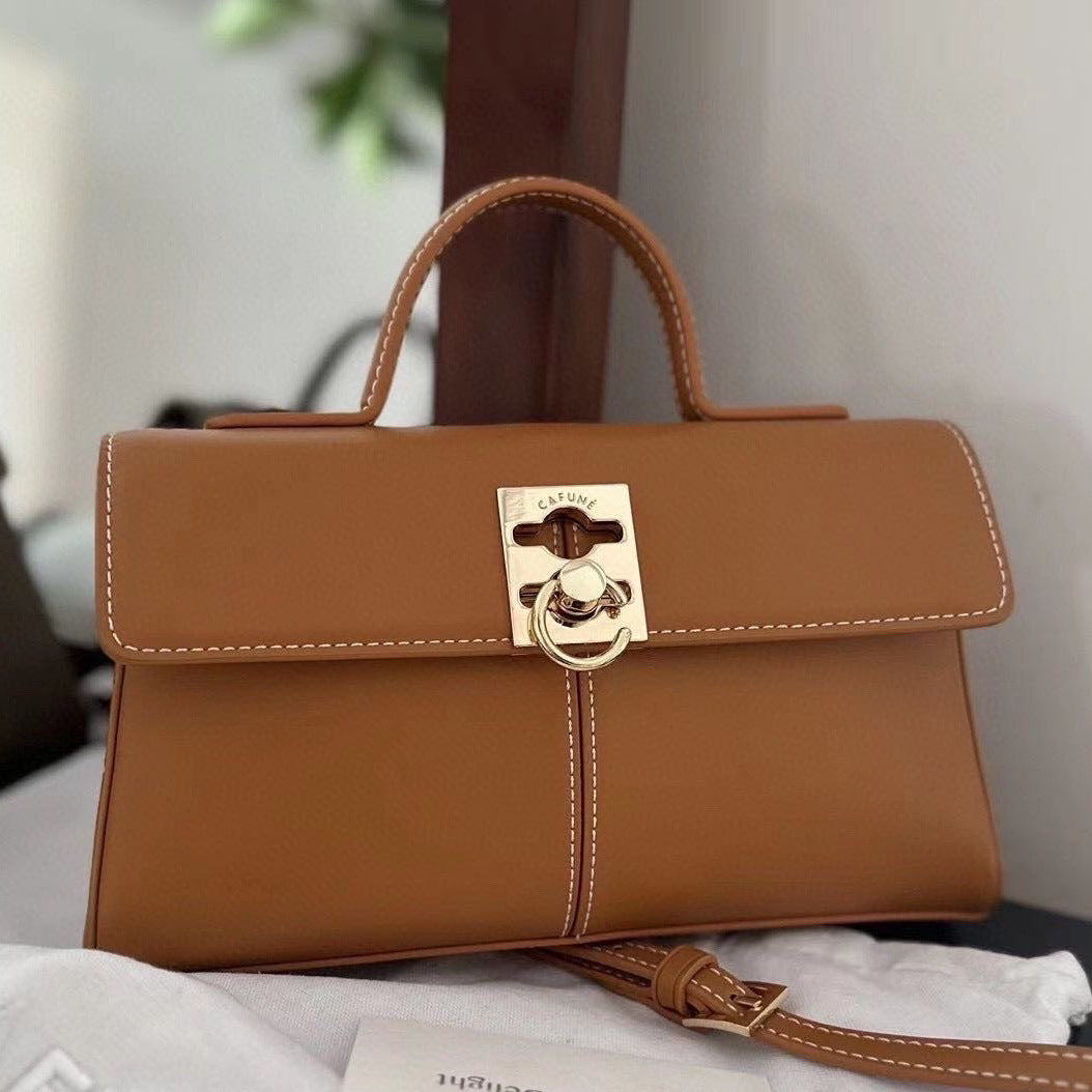 Women's Light Luxury Minority Genuine Leather Retro Small Square Bags