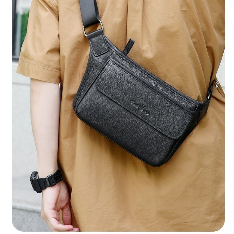 Men's Leather First Layer Cowhide Large Capacity Men's Messenger Bags