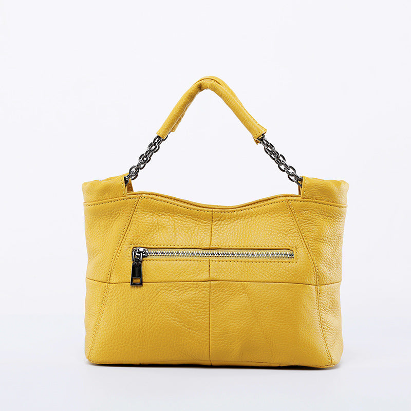 Women's First Layer Cowhide Portable Genuine Leather Handbags