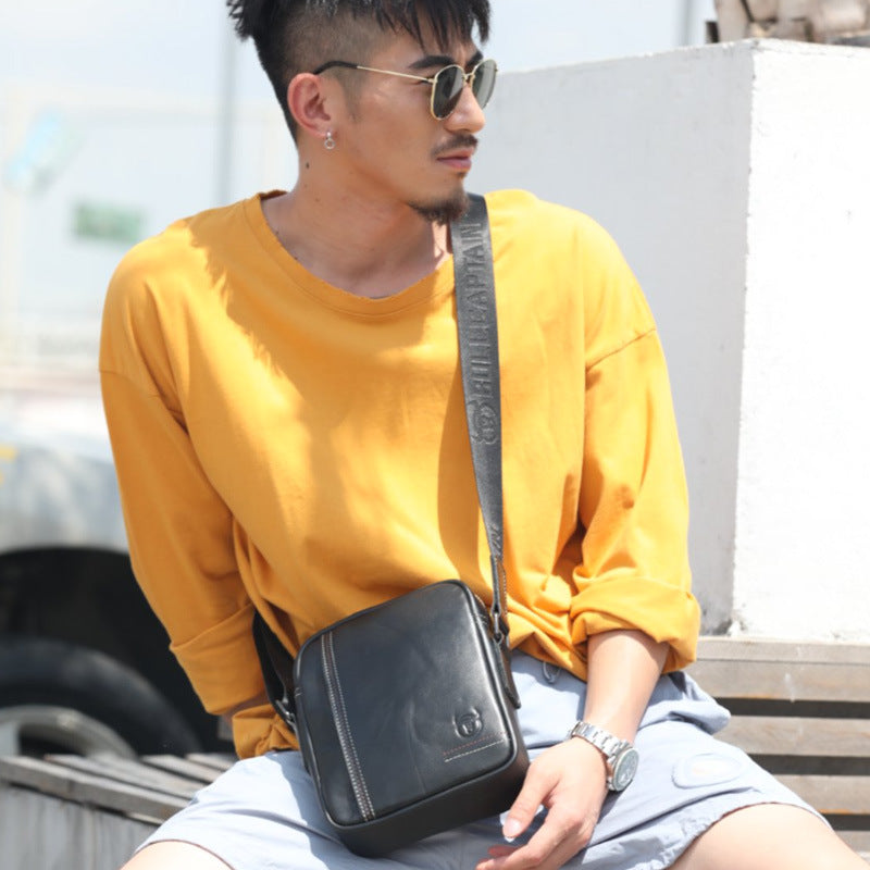Men's Leather Goods Genuine No Color Difference Men's Shoulder Bags