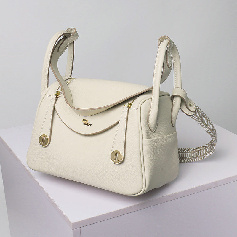 Women's Layer Cowhide Doctor Lindy Medical Box Leather Shoulder Bags