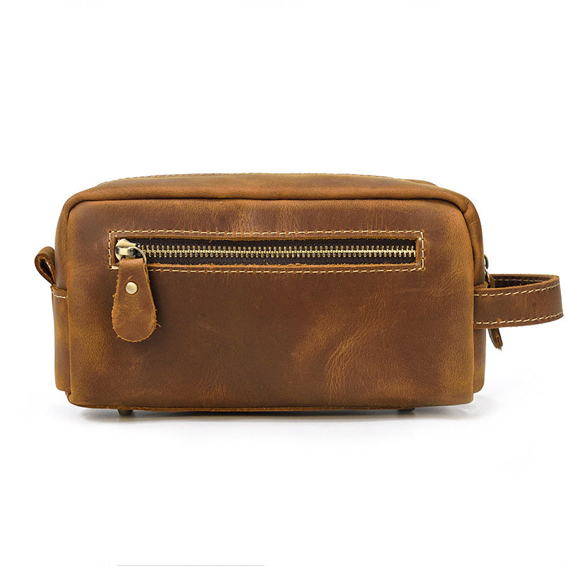 Women's & Men's & Plaid Crazy Horse Leather Wash Men's Handbags