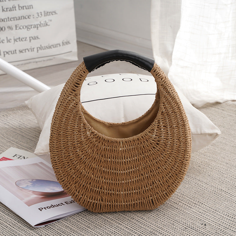 Women's Straw Woven For Beach Mori Art Handbags