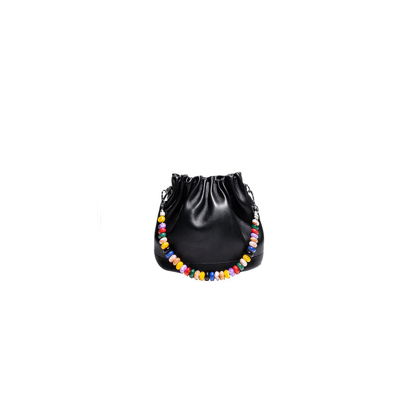 Women's Genuine Leather Rainbow Beaded Niche High-grade Shoulder Bags