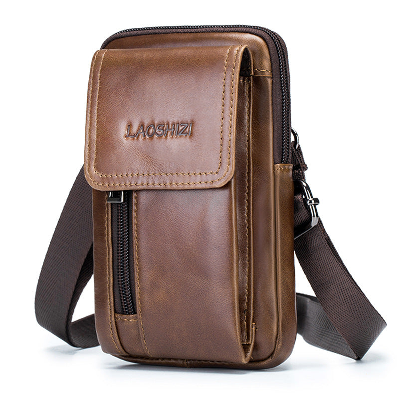 Men's Cowhide First Layer For Leather Men's Waist Packs