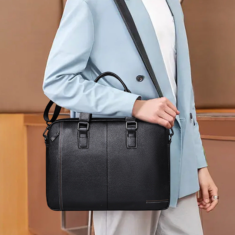 Men's Capacity First Layer Cowhide Business Fashion Men's Handbags