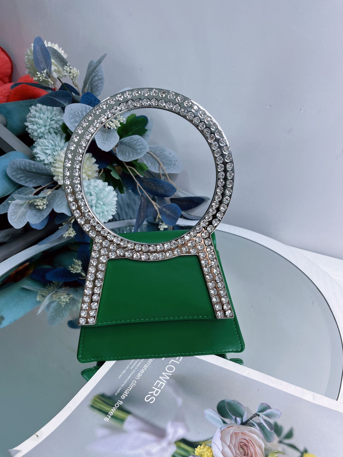 Diamond Round Fairy Super Flash Rhinestone Crossbody Bags