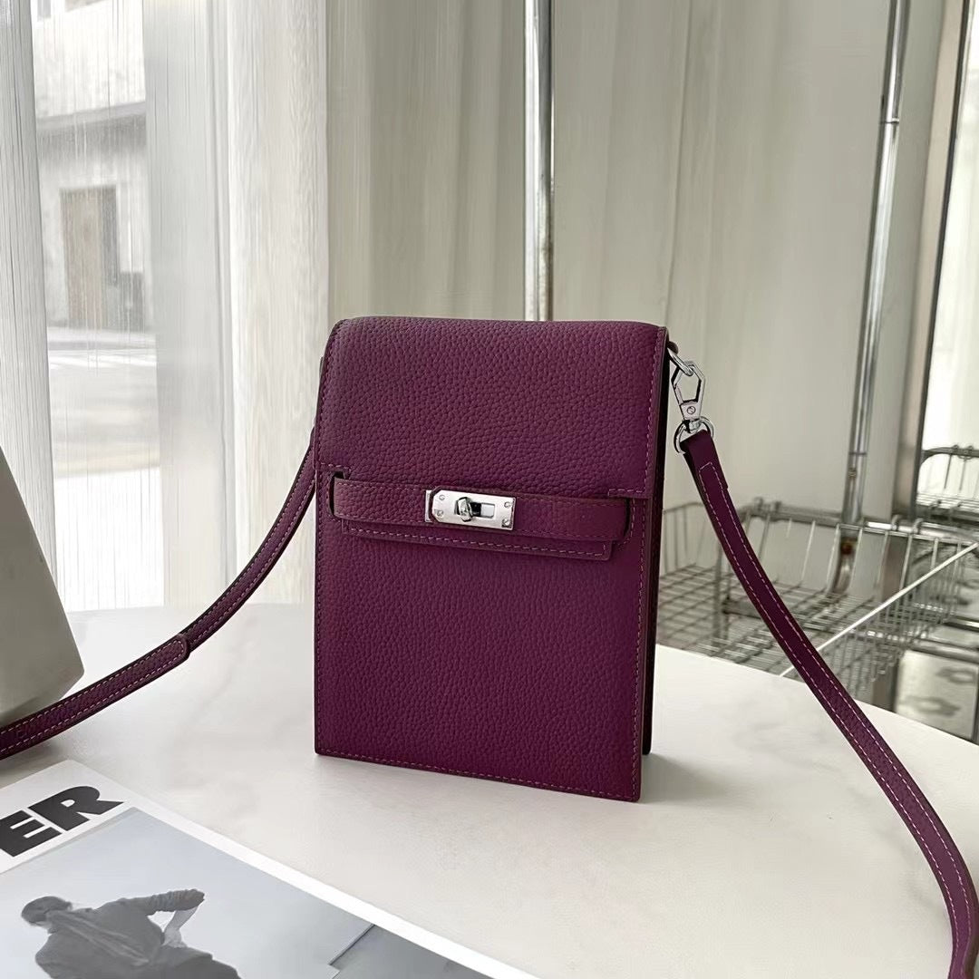 Fashion Genuine Leather Female Kelly Vertical Light Phone Bags
