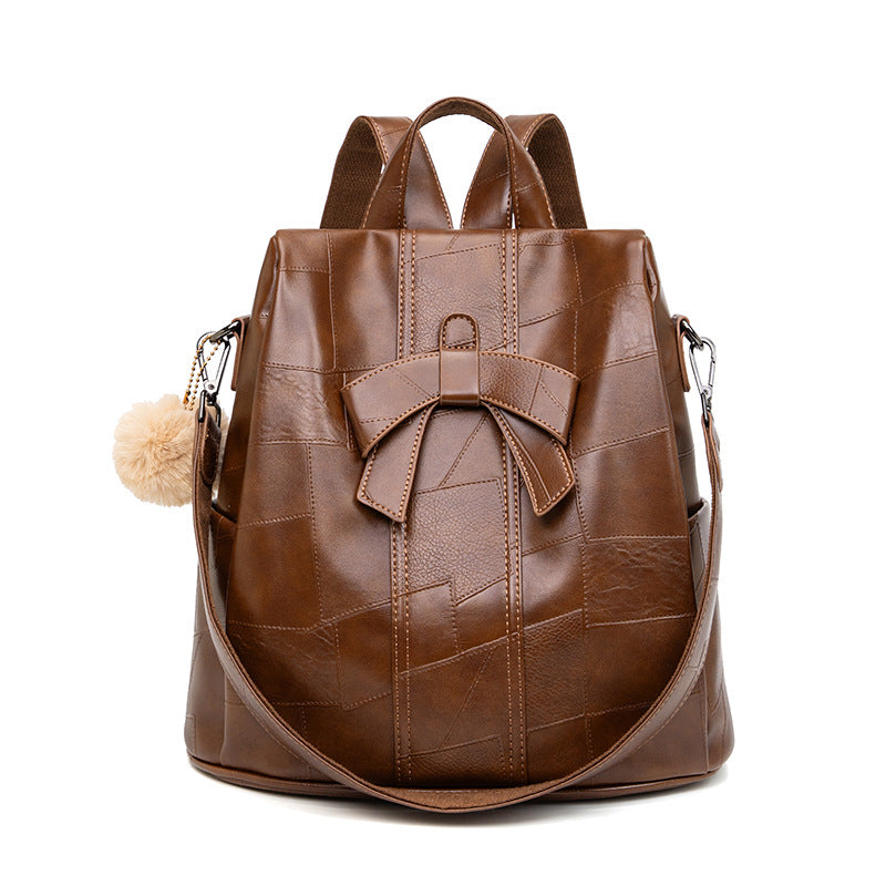 Women's Large Capacity Retro Fashion Versatile Soft Backpacks