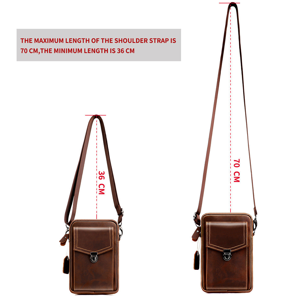 Men's Retro Cowhide Crazy Horse Leather Mobile Men's Messenger Bags