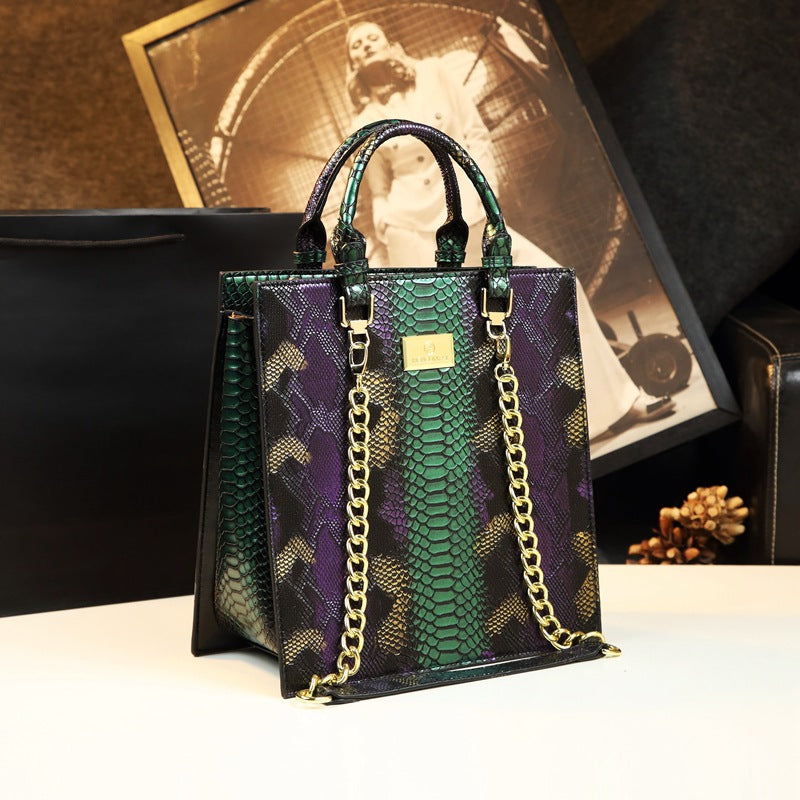 Women's Genuine Leather Portable Large Capacity Textured Shoulder Bags