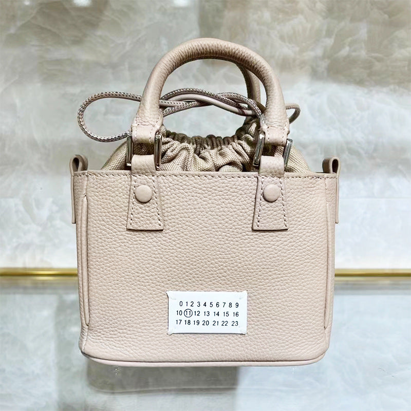 Women's Fashionable Design Genuine Leather Vegetable Basket Bucket Bags
